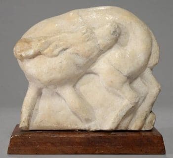 Modern British fawn sculpture