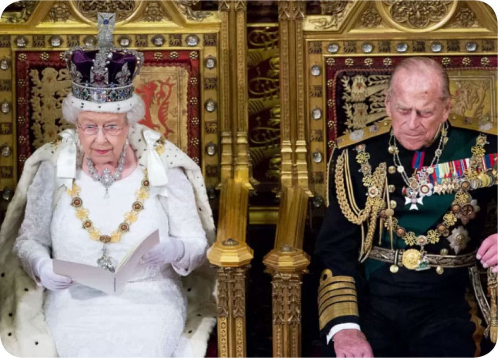 Queen Elizabeth wearing the Imperial State Crown