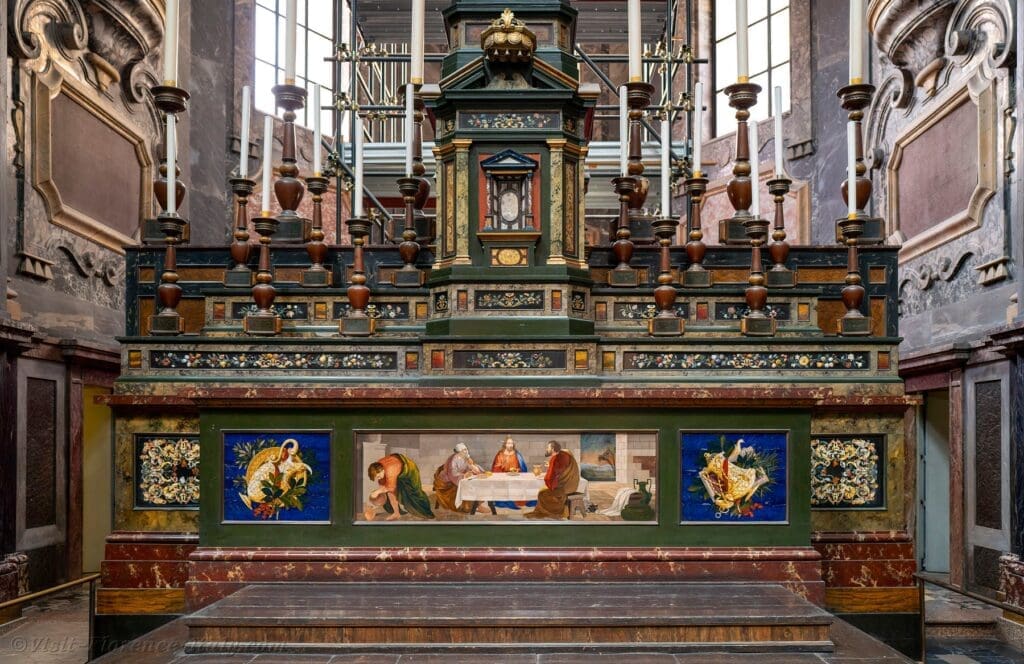 The Altar in hard stones in the Medici Chapel of Princes in Florence in Italy