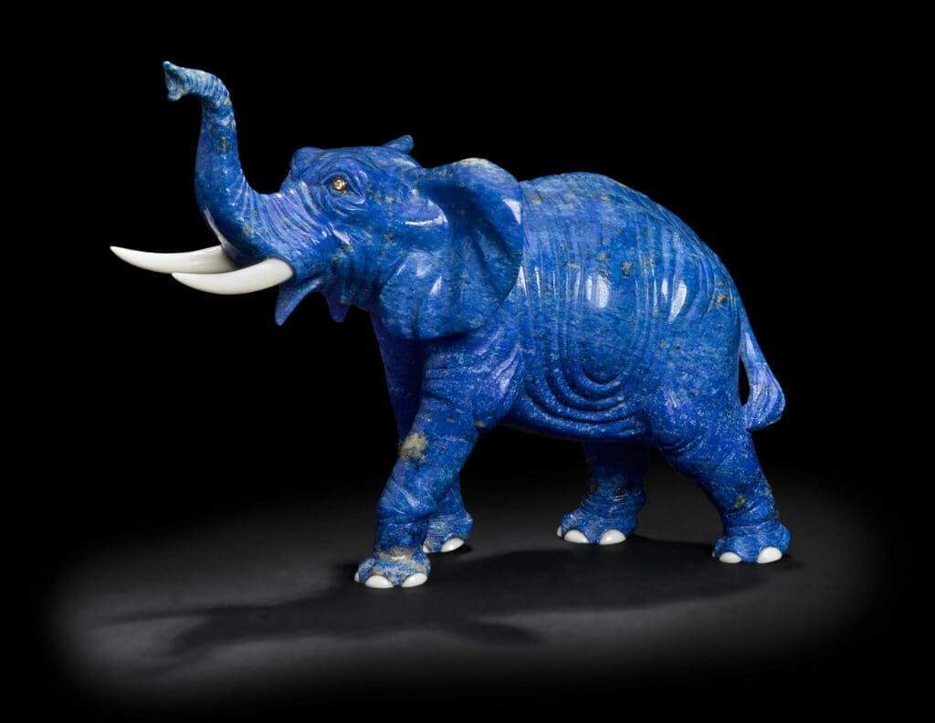 Lapis Lazuli Carving of an Elephant by Erwin Klein