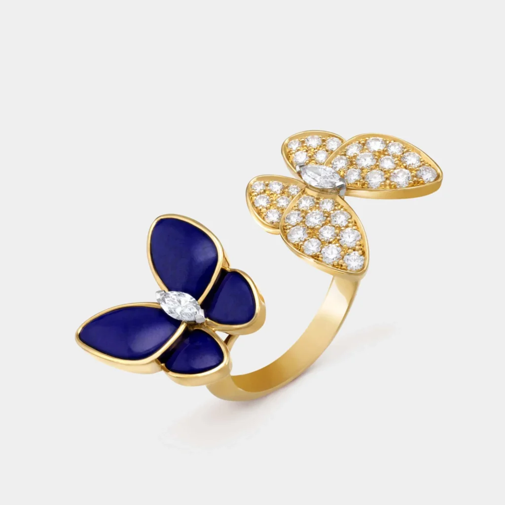 Two Butterfly Between the Finger ring 18K yellow gold, Diamond, Lapis Lazuli - Van Cleef & Arpels