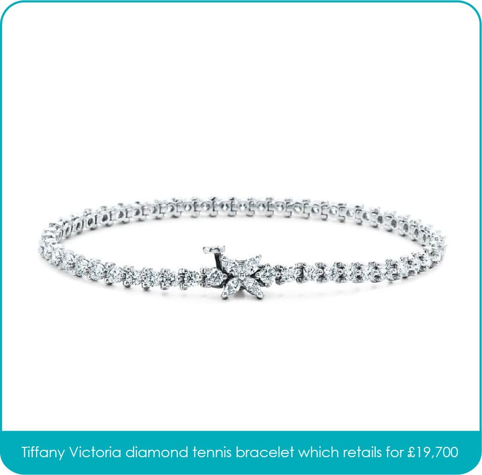Tiffany Victoria diamond tennis bracelet which retails for £19,700