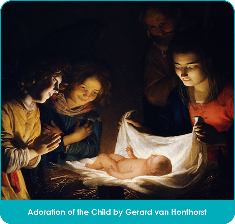 Adoration of the Child by Gerard van Honthorst