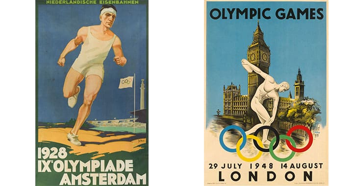 The Olympic Games - the history and the memorabilia An image of 2 vintage posters promoting the Olympic Games