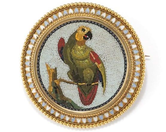 Castellani Micromosaic Brooch
