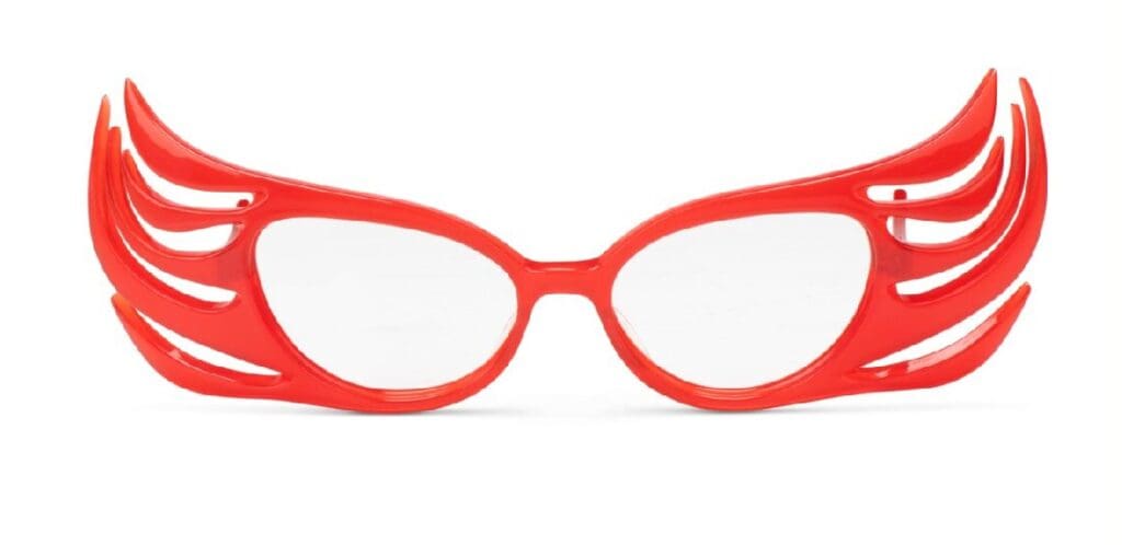 Lot 15 red glasses , sold for £15,120 estimated at £1-1500