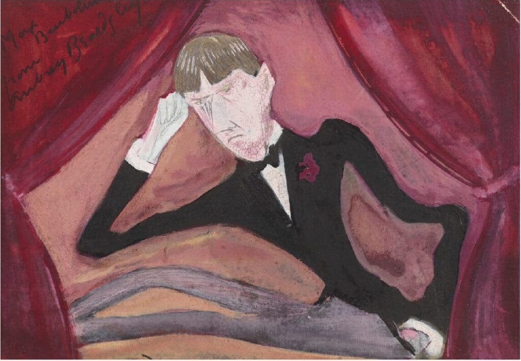 Lot 84 self portrait by Aubrey Beardsley sold £32,760 estimated at £20k-£30k