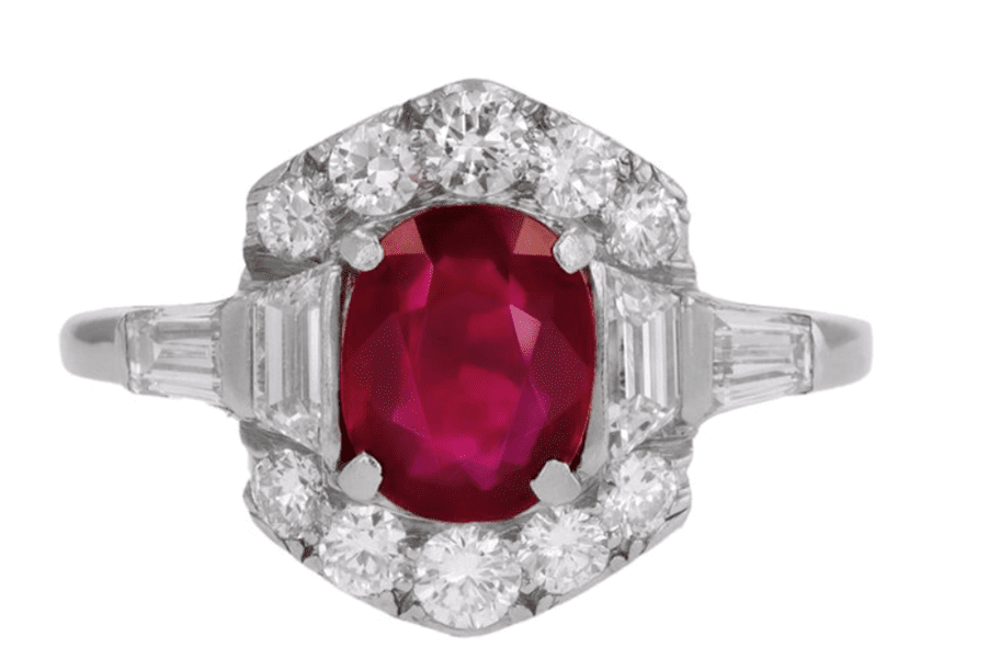 This 1.50ct Art Deco Ruby ring retails for £35,000