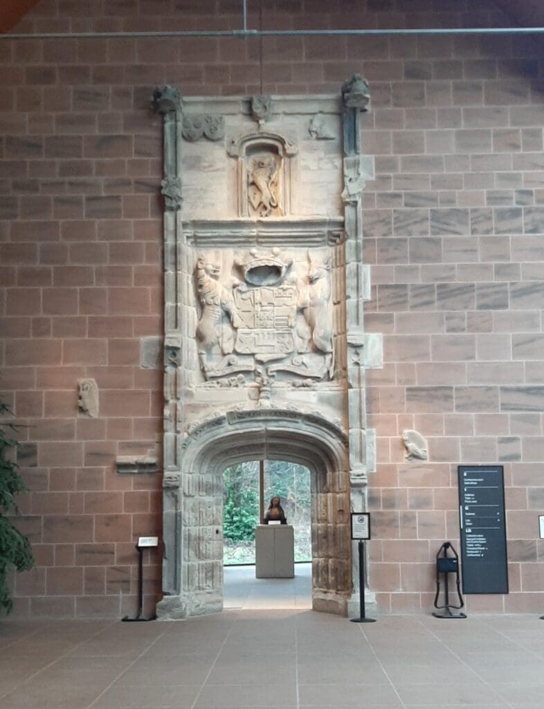 The magnificent stone arch set within the refurbished building