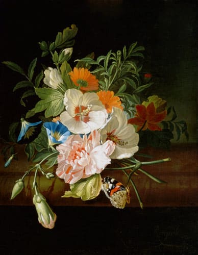 Flowers on a Marble Ledge by Rachel Ruysch