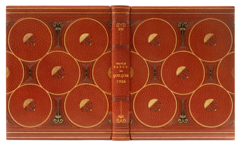 A superb binding by Charles Lanoë (1881-1959) on an illustrated edition of Francis Carco’s Quelques-une (1931).