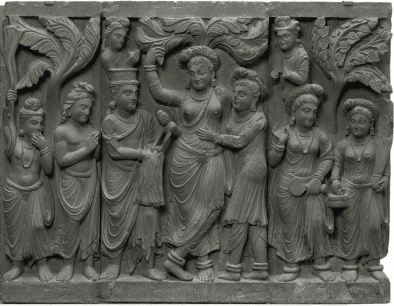 Gandharan frieze depicting the Buddha’s birth. Source: Smithsonian National Museum of Asian Art