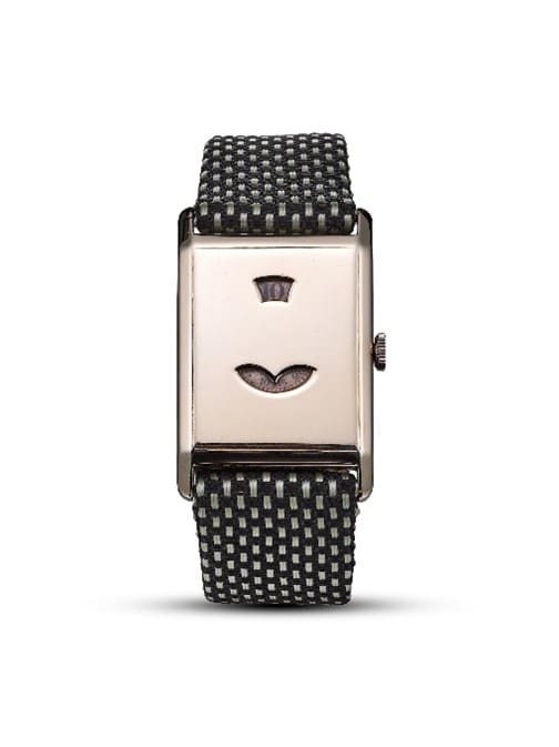 A Jules Jurgensen 18ct white gold jump hour manual wind wristwatch, ref. 17766, circa 1930. Sold a Bonhams Hong Kong in 2023 for 108,800 HKD.