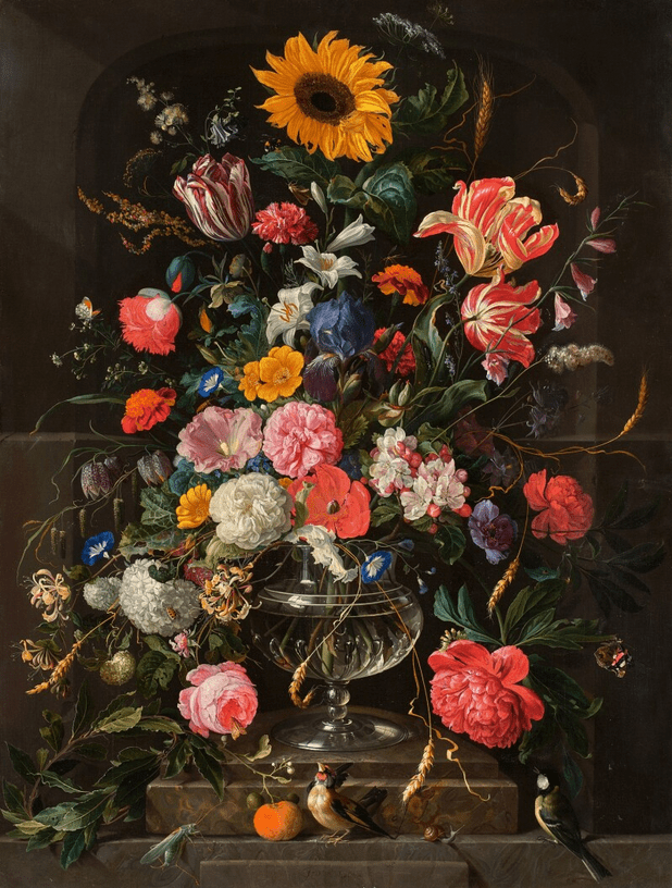 Jan Davidsz. de Heem Still Life of Roses. Saunders Collection Old Master Sale.