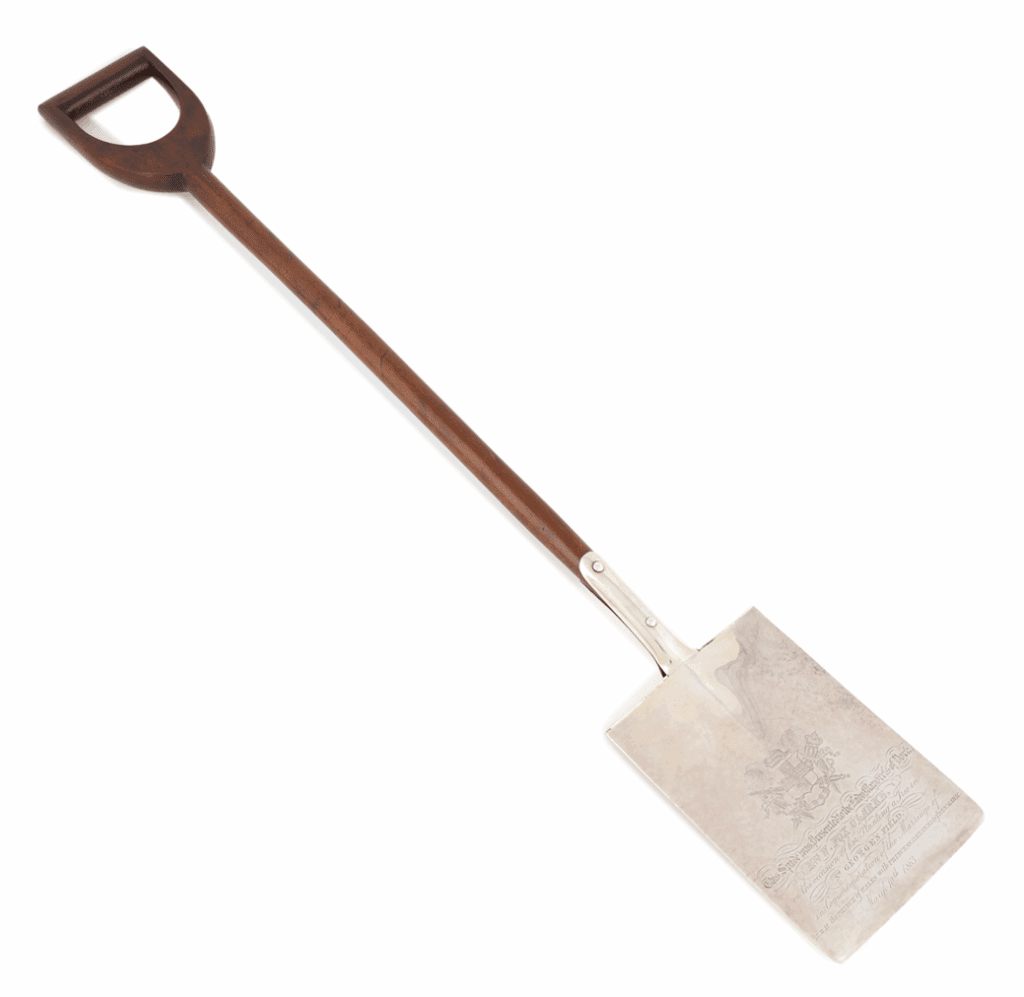 Ceremonial silver spade