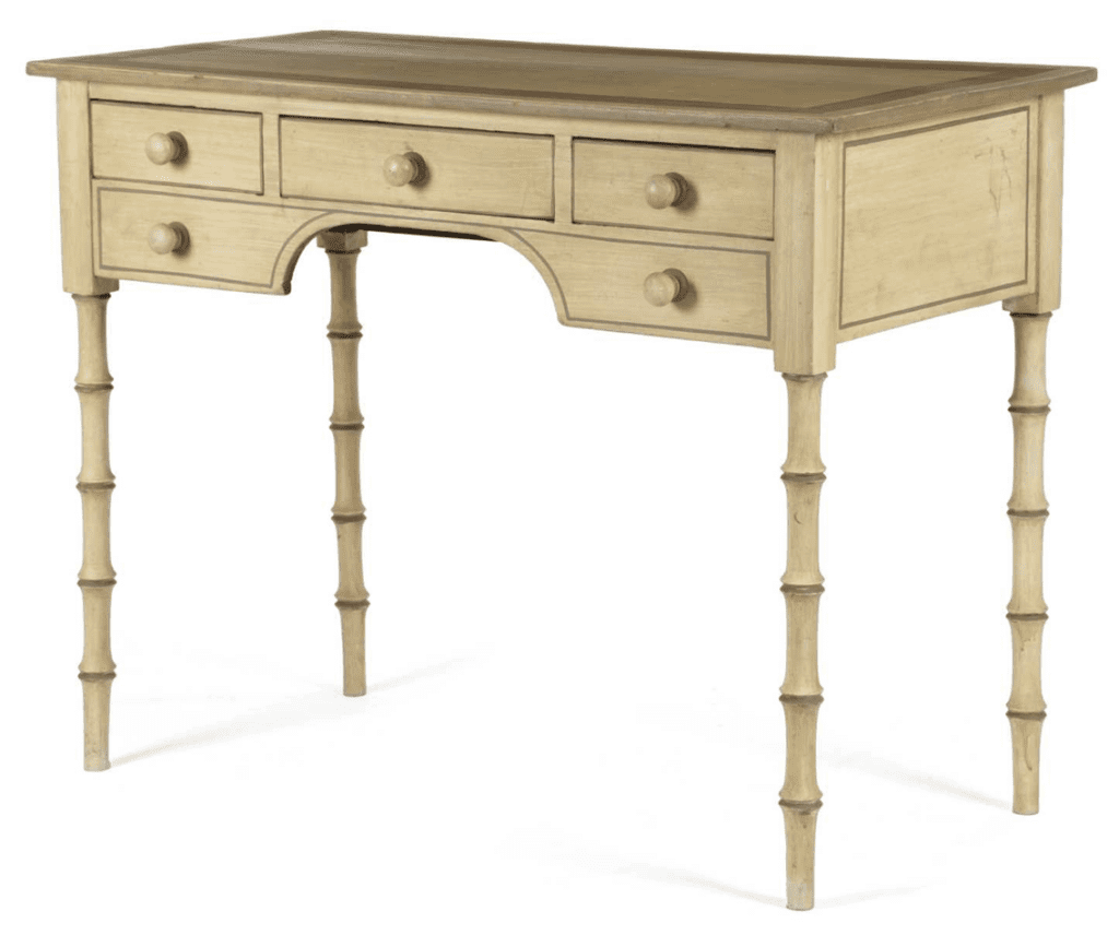 Treasures which can go unnoticed – a painted pine dressing table by Colefax & Fowler sold April 2024 for hammer price £1,600 at Woolley & Wallis – insurance region of £5,000.