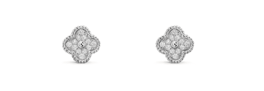 Elegant floral diamond stud earrings
