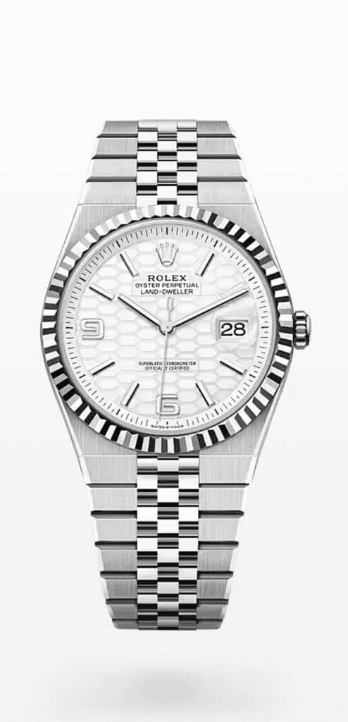 Land-Dweller 40 Oyster, in Oystersteel and white gold Reference 127334 Retails for £13,700