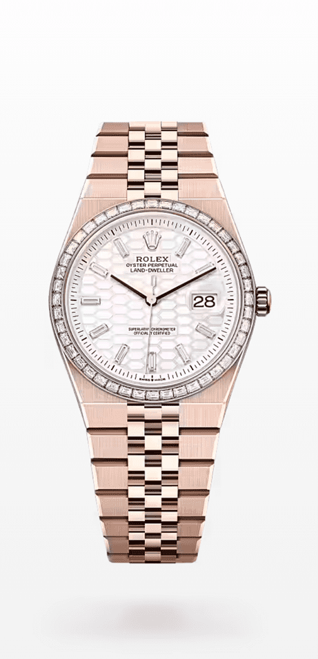 The diamond and gold Rolex Land Dweller retails for £82,450