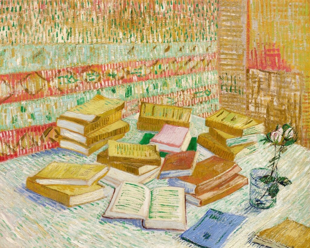 Vincent van Gogh — Romans Parisiens (Les Livres jaunes) (1887) — $62.7 million (£45.3 million) A still-life work from Van Gogh’s Paris period.
