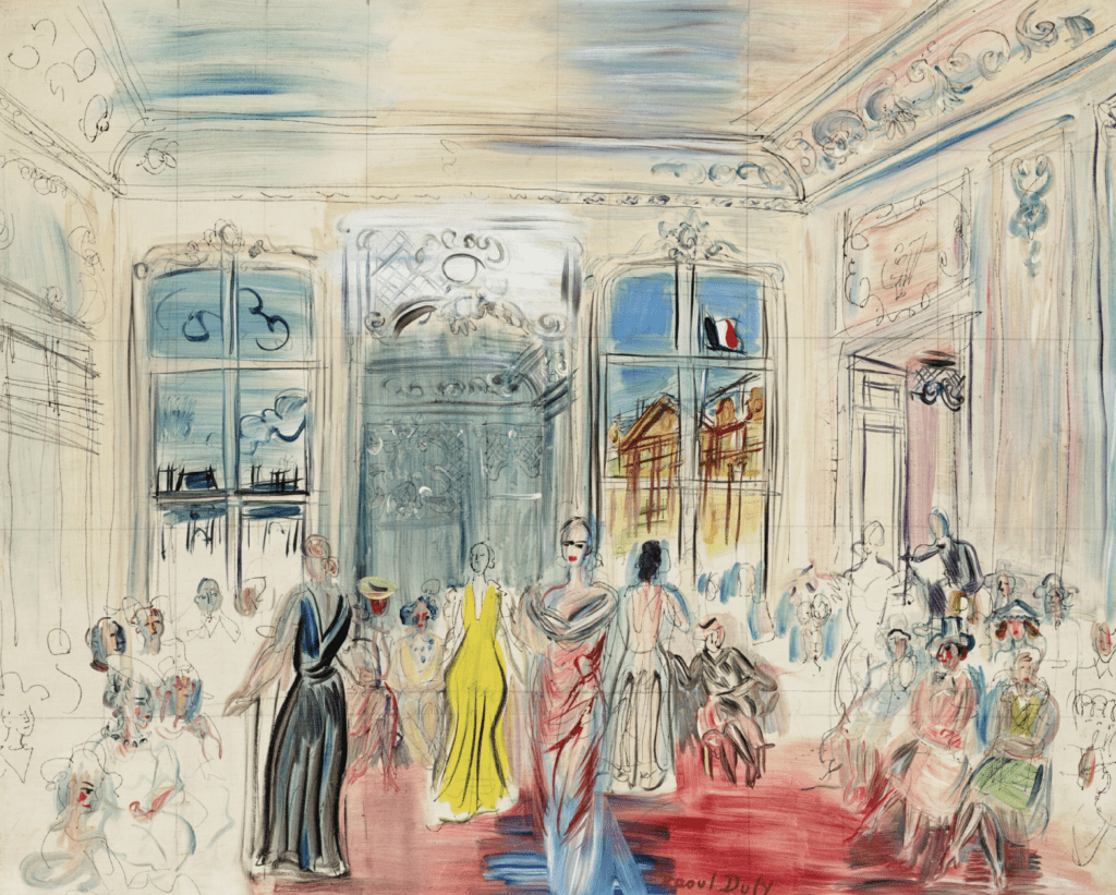 Raoul Dufy (1877 – 1953) ‘Une presentation chez Schiaparelli’ 1935.