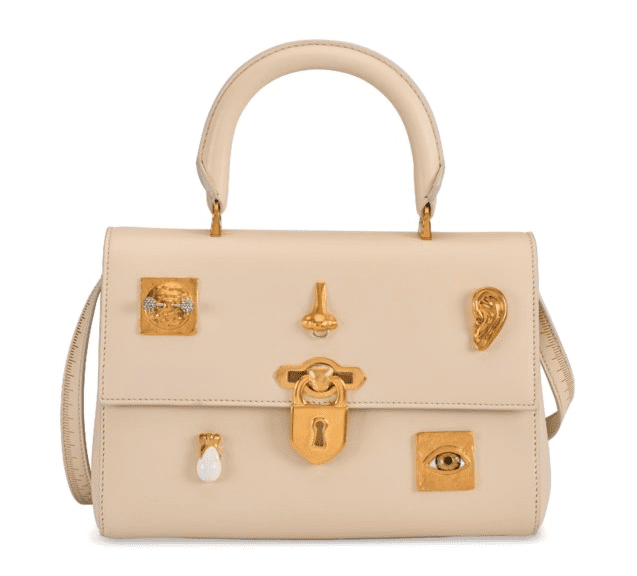 A contemporary Schiaparelli leather bag sold Christies NY, June 2025 for $4,032.