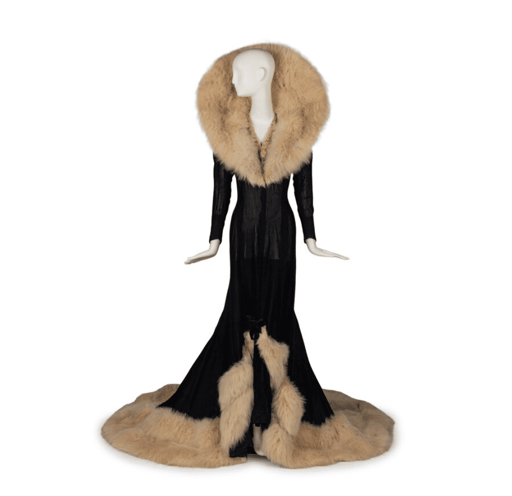 Mae West’s ‘Peaches O’Day’ Schiaparelli designed costume from ‘Every Day’s A Holiday’ sold at Freeman’s Chicago for $17,780 in March 2024. Insurance value region of £30,000.