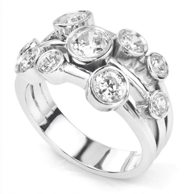 Diamond Bubble Ring, 1.50 carats natural diamonds, G colour, SI1 clarity. Recommended Replacement Value £6,000