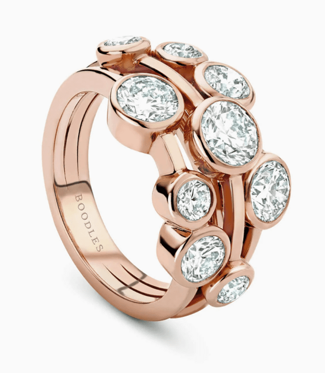 The Boodles Raindance Medium Rose Gold Diamond Ring, 2.94 carats. Recommended replacement value £30,300.