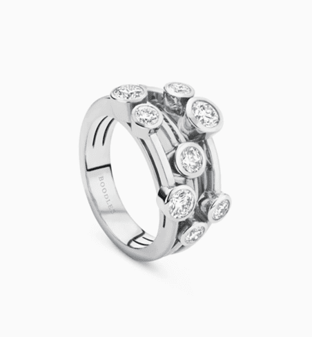 The Boodles Classic Raindance ring, set in platinum and with 1.50 carat of diamonds.Recommended Replacement Value £13,200.